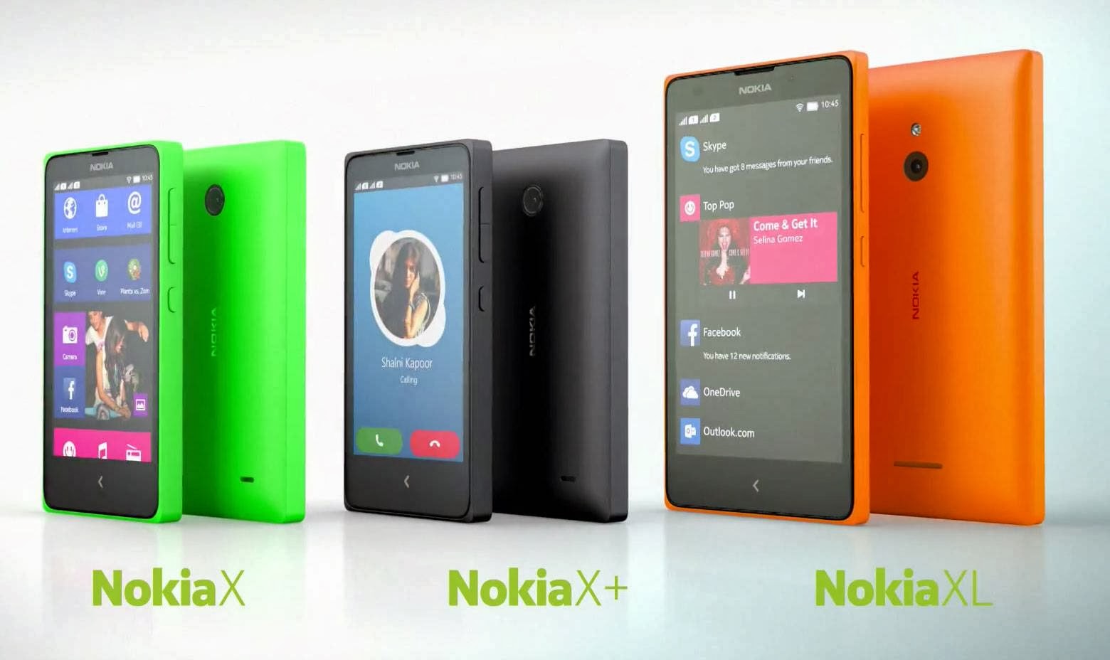 Nokia XL, Nokia X+ Plus and Nokia X