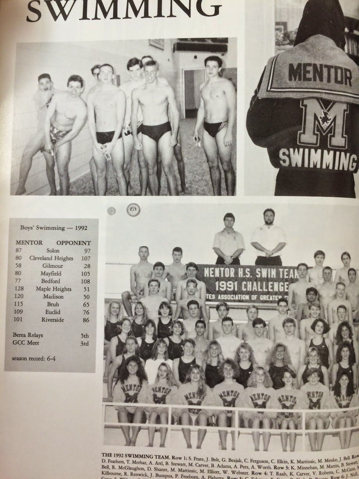 Mentor High School Swim Team Team Yearbooks