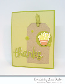 Greenery Thanks card-designed by Lori Tecler/Inking Aloud-stamps from Lawn Fawn