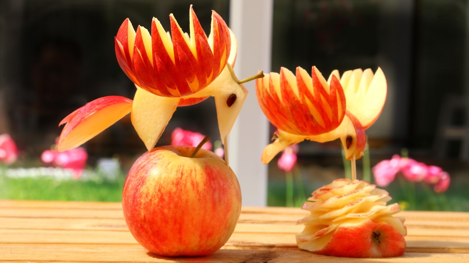 Josephine's Recipes How To Make Apple Birds Fruit Carving Garnish