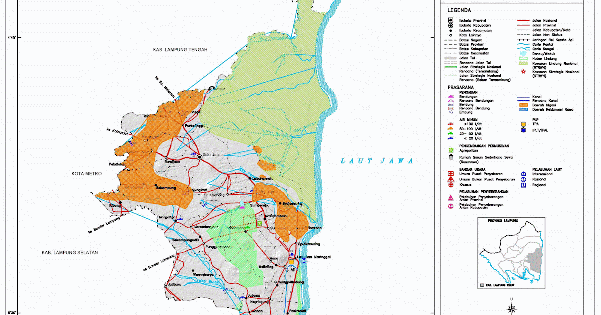 Peta Kota Peta Kabupaten Lampung  Timur