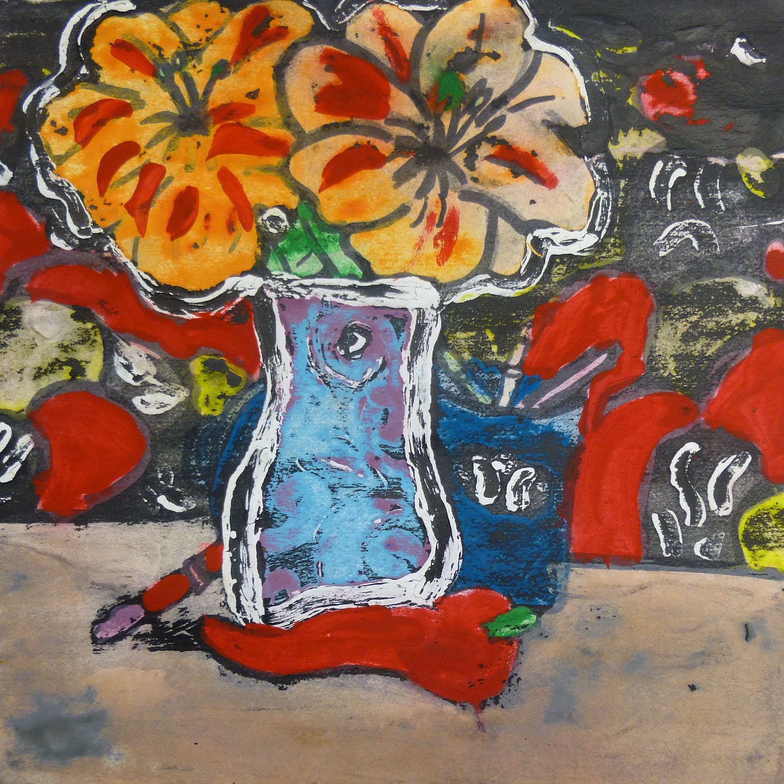 P. C. K. Art Room Tempera Resist with InkFauve Style