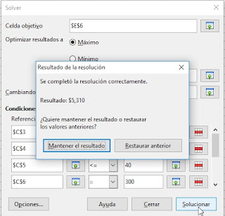 Solver en LibreOffice Calc