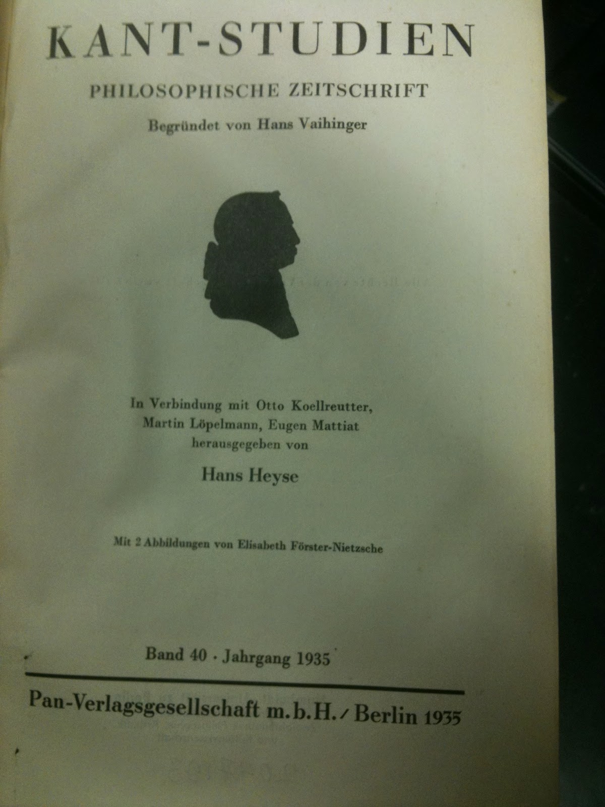 The Splintered Mind The 1935 Preface to KantStudien