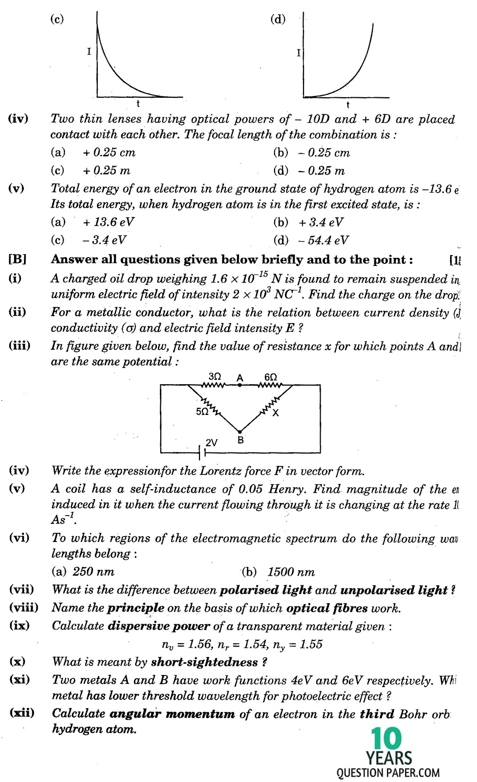 isc 2016 class 12th Physics board answer paper isc 2016 class 12th Physics paper solved