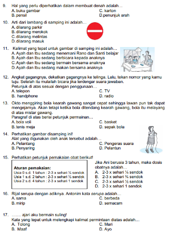 Soal Bahasa Indonesia Kelas 2 Sd Semester Ganjil