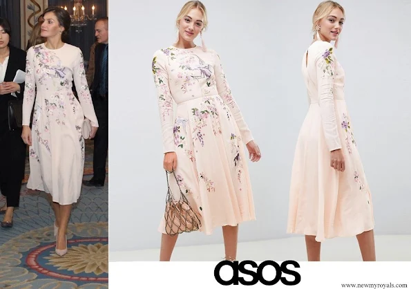 Queen Letizia wore a floral midi dress by Asos Design