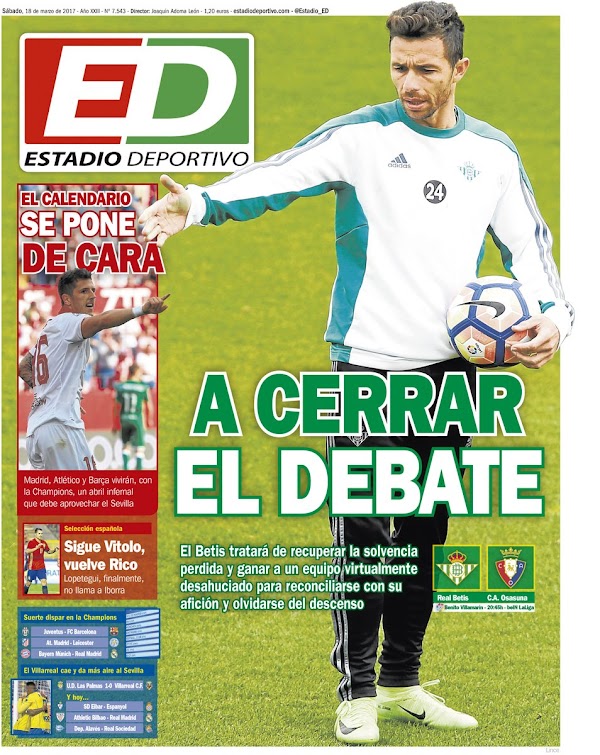 Betis, Estadio Deportivo: "A cerrar el debate"