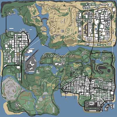 gta sa san andreas new radar map mod by D159 HD