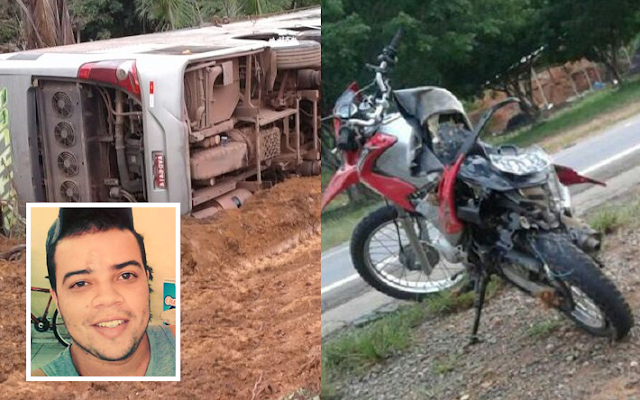 Acidente grave na BR 364 envolvendo ônibus da Eucatur mata motociclista de 27 anos Acidente grave na BR 364 envolvendo ônibus da Eucatur mata motociclista de 27 anos
