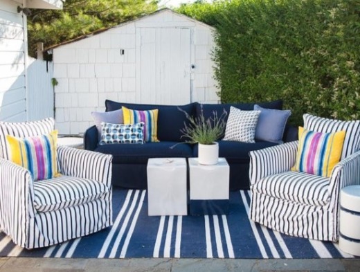 Navy Stripe Design Idea for Outdoor Living