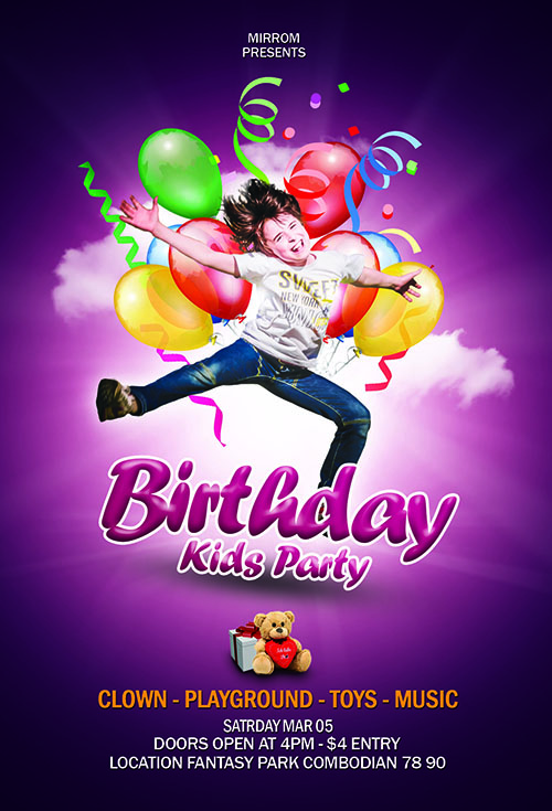 How To Create a Birthday Party Kids Flyer In Photoshop