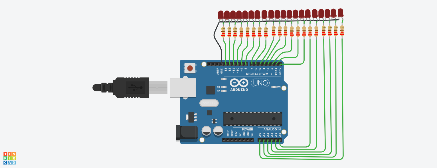 IPSTSE & POPBOT XT Running 20 LED on Arduino