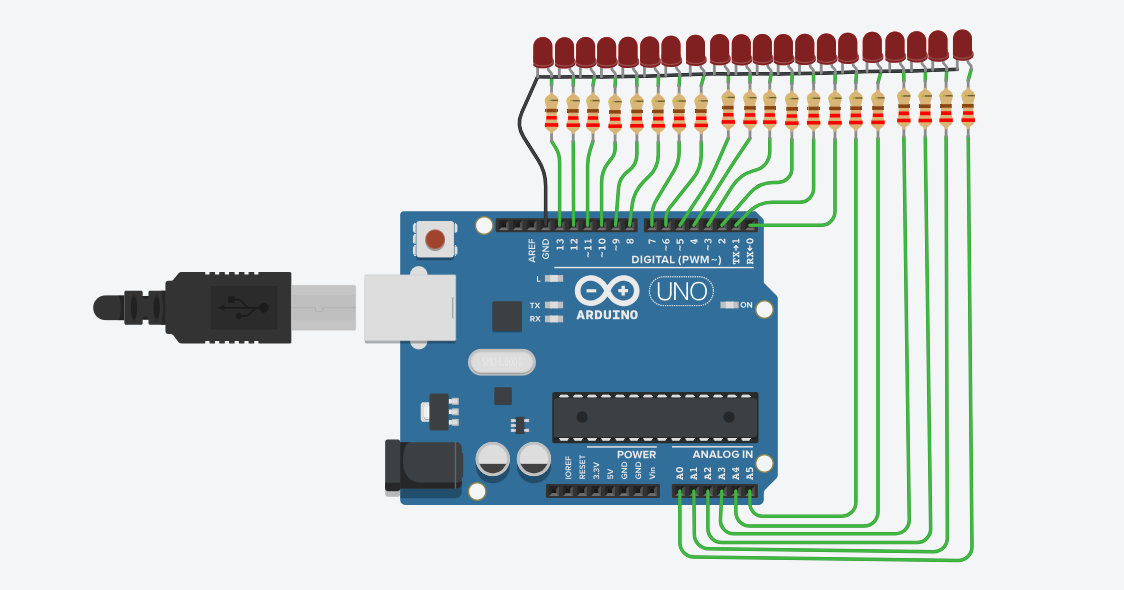 IPSTSE & POPBOT XT Running 20 LED on Arduino