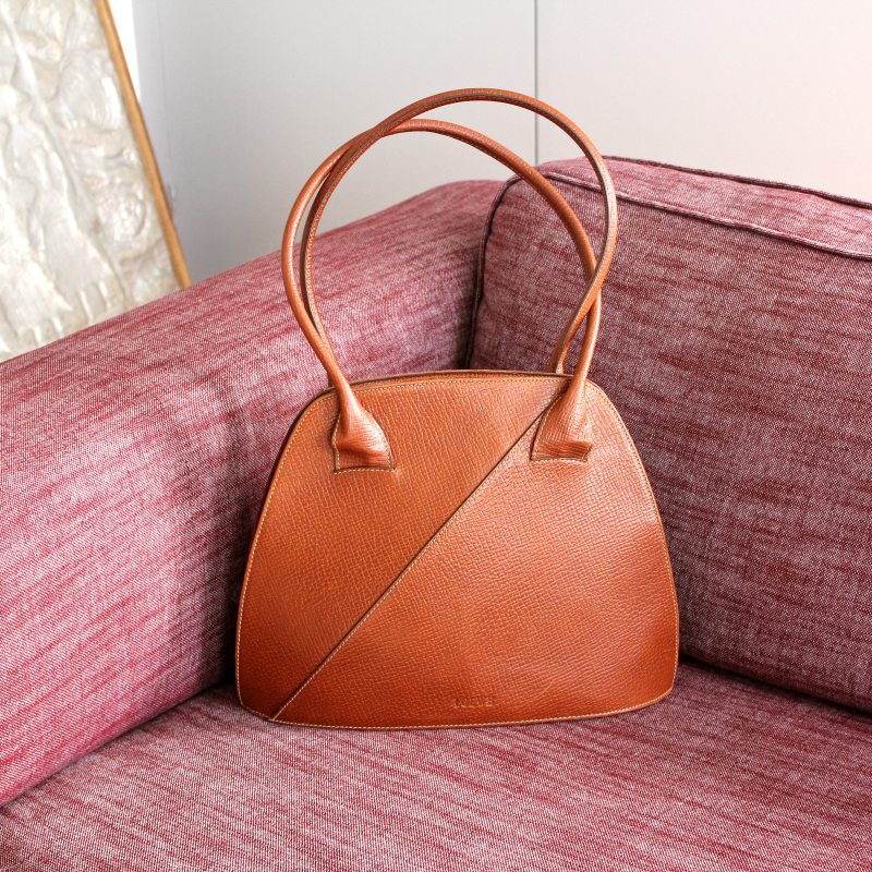 Loewe Vintage Shoulder Bag in Textured Brown Leather