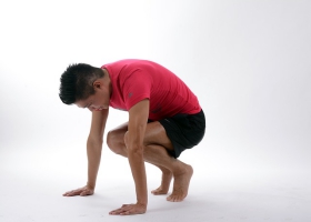 A man doing therapeutic excises. A man doing therapeutic excises.