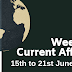Weekly Current Affairs 15th To 21st June 2019