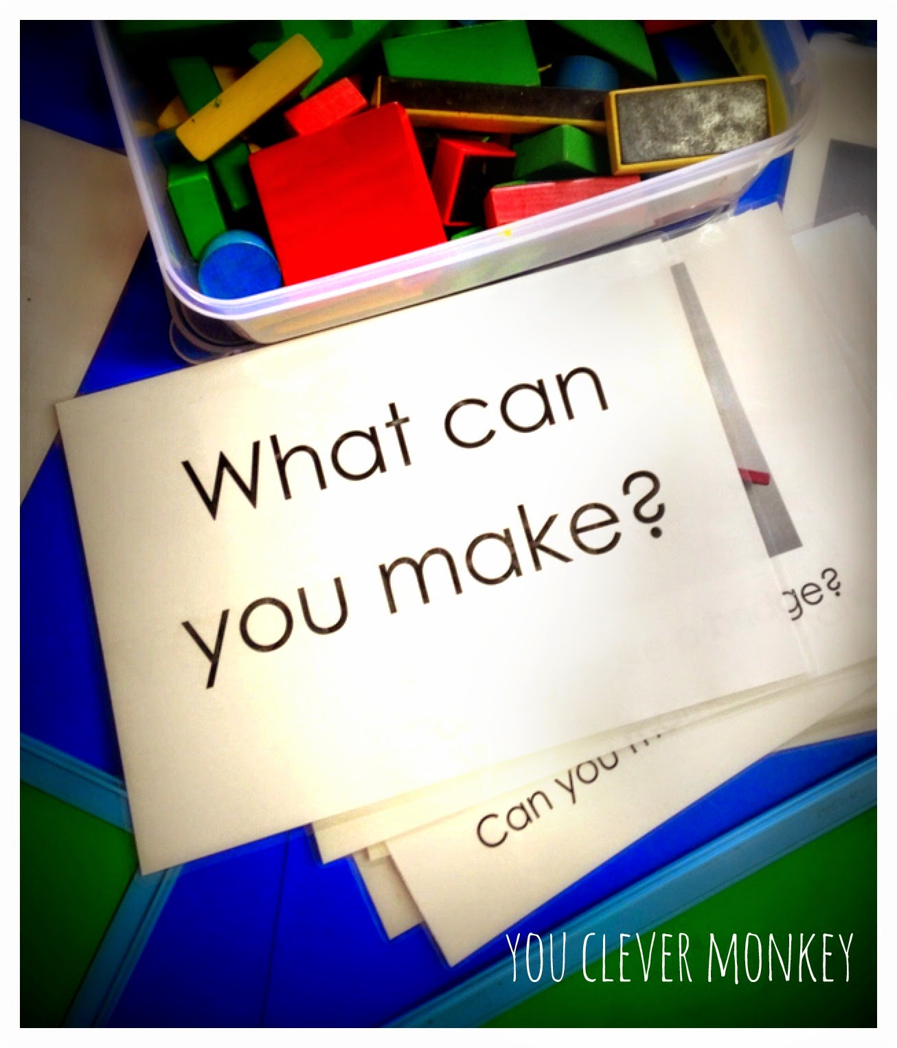 Block Prompt - Why Block Play is Important and How to Promote It - How to encourage block play in Early Childhood - there are so many reasons why it is important to encourage block play in early childhood, in this post I share some of these reasons along with some easy to make challenge cards to prompt play | you clever monkey