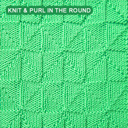 [Knit and purl in the round] Pythagorean stitch. Pattern is reversible
