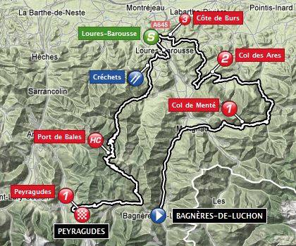 Mapa 17ª etapa Tour de Francia 2012