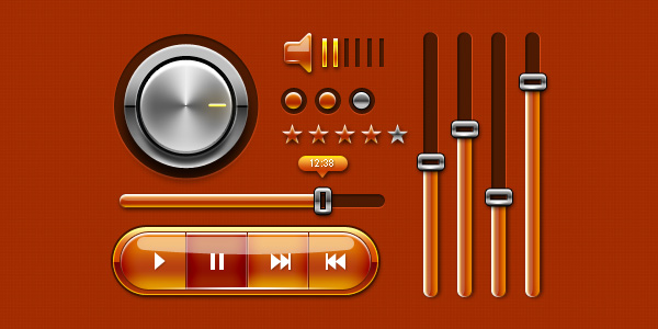 Music UI Kit For Web & Mobile Phones (PSD)