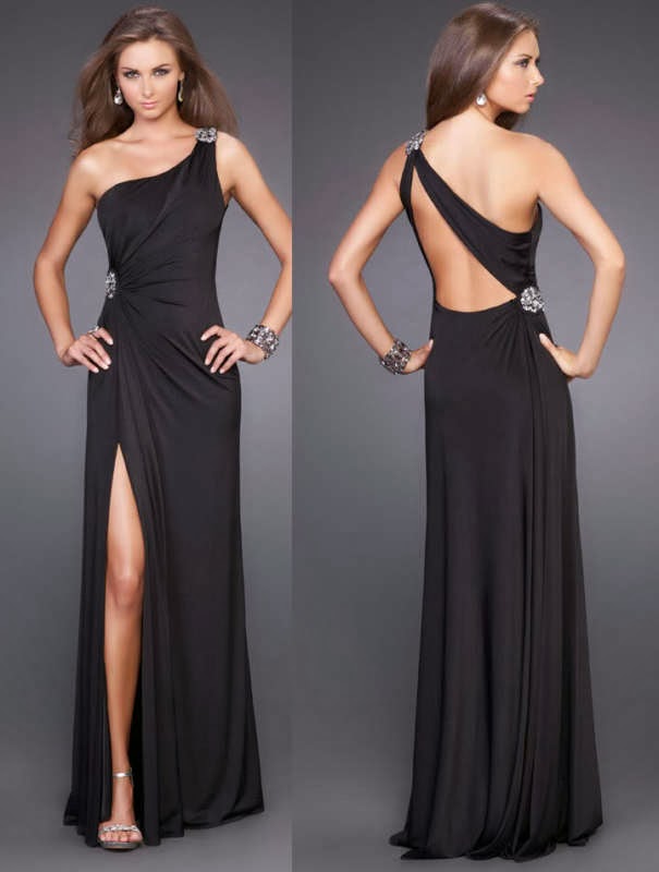 Women Fashion Updates: Backless Black Prom Dresses