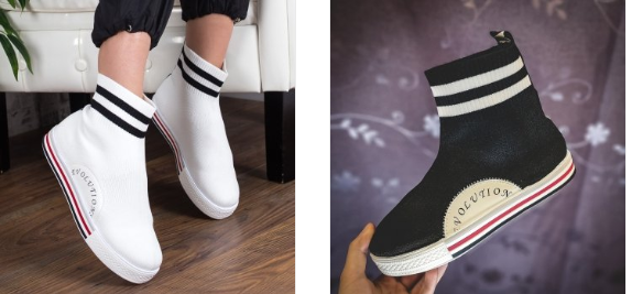 Adidasi dama moderni inalti la moda albi , negri ieftini Adidasi dama moderni inalti la moda albi , negri ieftini