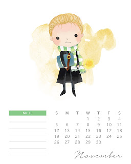 Calendario 2017 de Harry Potter para Imprimir Gratis. Calendario 2017 de Harry Potter para Imprimir Gratis Noviembre.