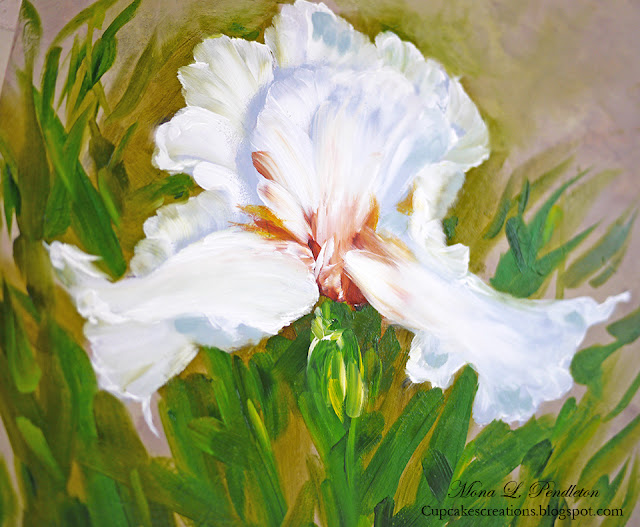 a luminescent white Iris ~ Cupcake's Creations