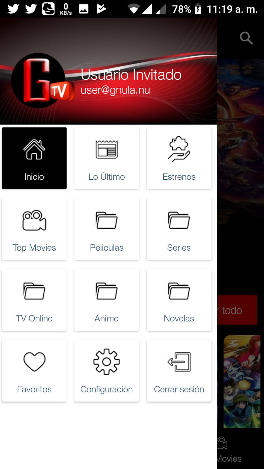 GnulaTV / Android / Peliculas - TV Gratis