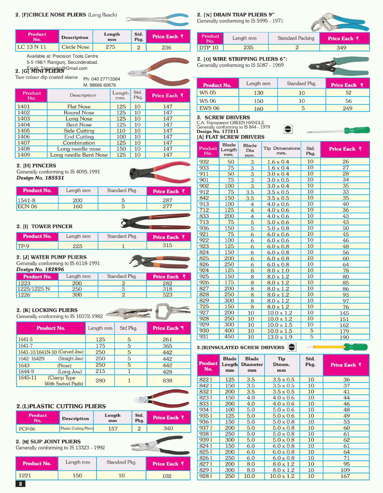 Taparia Hand Tools Taparia Tools Price List and Catalogue