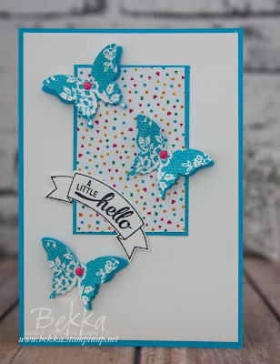 A Little Butterfly Hello Card Made Using Stampin' Up! UK Supplies.  Buy Stampin' Up! UK products here