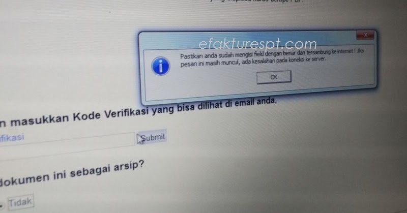 E Form Error Ada Kesalahan Pada Koneksi Ke Server Efaktur Dan Espt