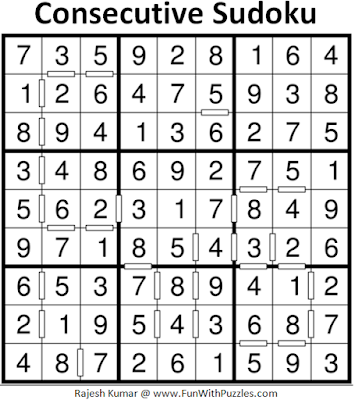 Consecutive Sudoku Puzzle (Daily Sudoku League #192) Solution