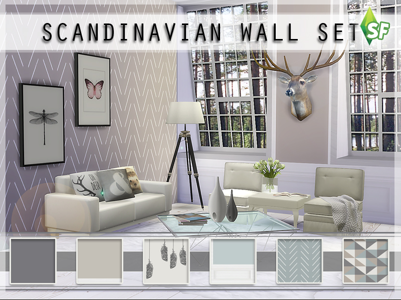 Sims 4 CC's - The Best: Scandinavian Wall Set by SimFabulous
