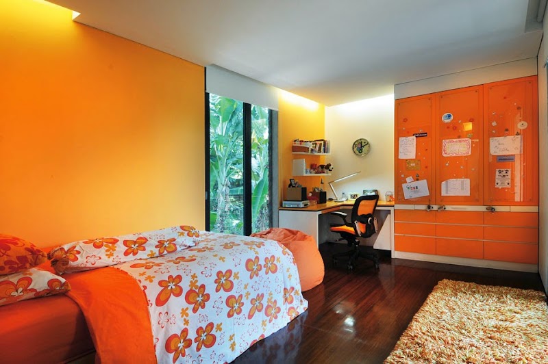 28+ Desain Kamar Minimalis Warna Orange