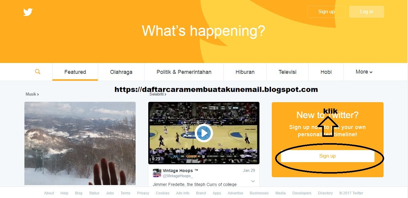 Cara Daftar Twitter Tanpa No Hp Membuat Akun Twitter Di Android Daftar Cara Membuat Akun