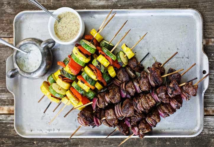 Grilled Lam with Vegetble Kabobs Recipe