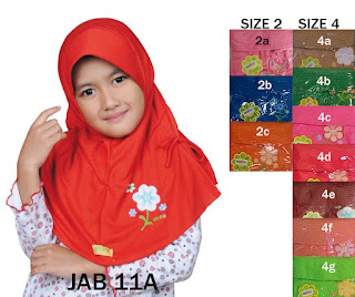 Jilbab Anak Delima Jab 11A Size 2-4