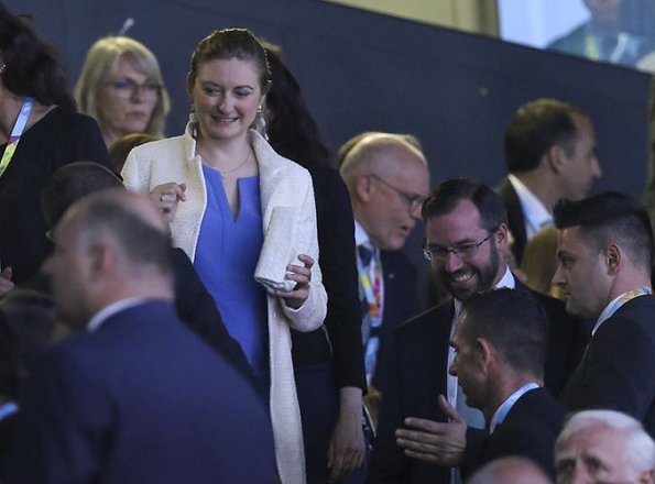 Prince Guillaume and Princess Stephanie is presently in Republic of San Marino in order to watch the Games of the Small States of Europe. Stephanie wore Diamond earrings