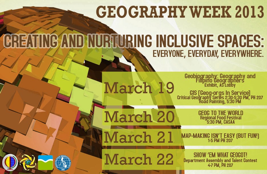 UPD Department of Geography News and Events [Geography Week 2013