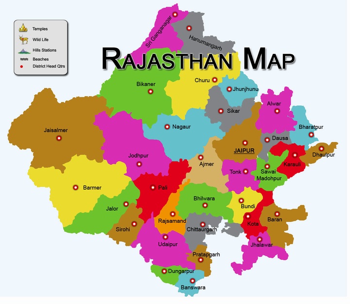 True Colors of India Rajasthan Map Rajasthan Tourism Map