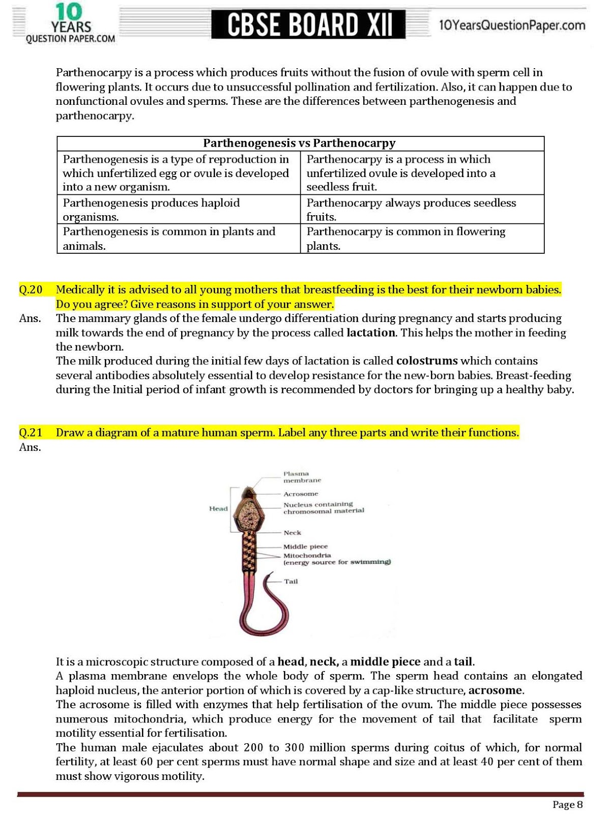 CBSE class 12 biology solved question paper Biology solved paper for CBSE class 12
