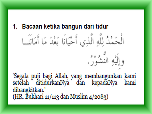 Doa Bangun Dari Tidur - Doa Syukur Saat Terbangun Dari Tidur Dari