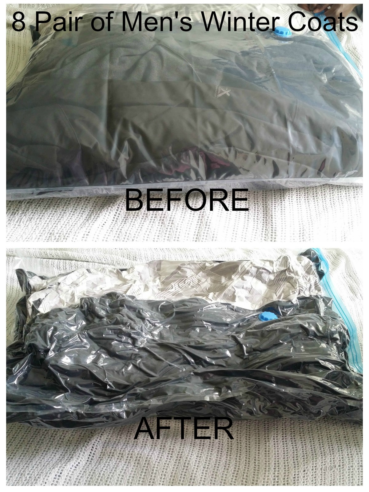 Temporary Waffle Saving Space With SpaceSaver Jumbo Vacuum Storage Bags