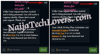 MTN 3.5gb & 10gb data plans
