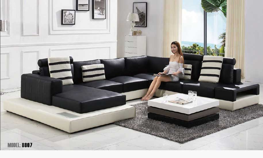 black and white sofa set designs for modern living room interiors (10