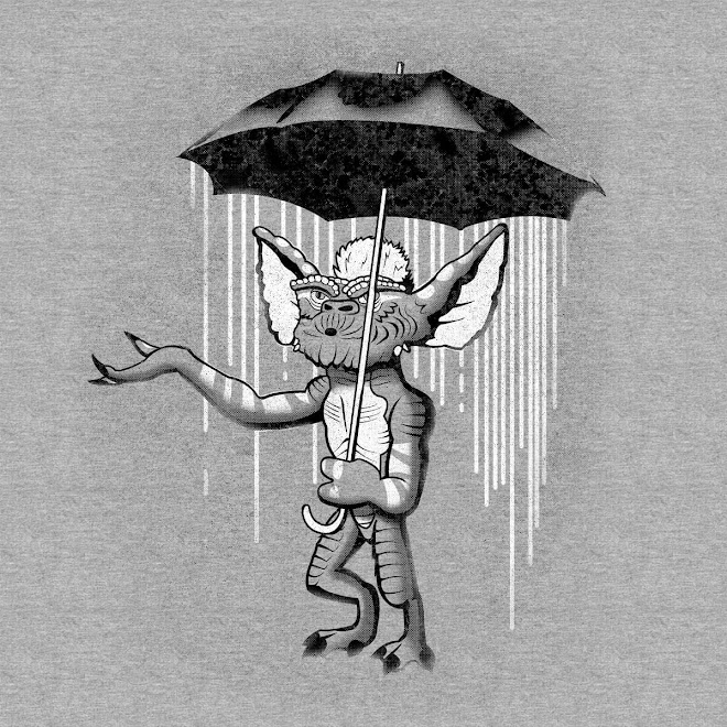 Today's T : 今日の水に濡れてはいけないグレムリンの「雨に唄えば」風のTシャツ
