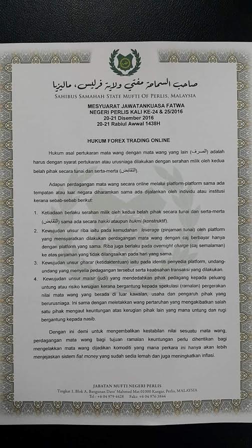 Fatwa mufti brunei tentang forex