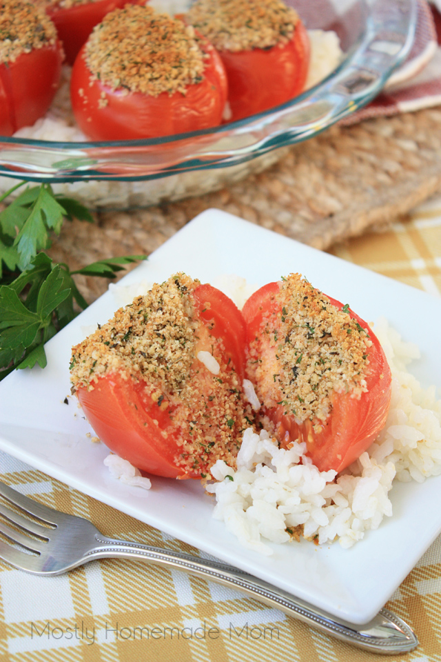 Baked Stuffed Tomatoes and Rice Mostly Homemade Mom